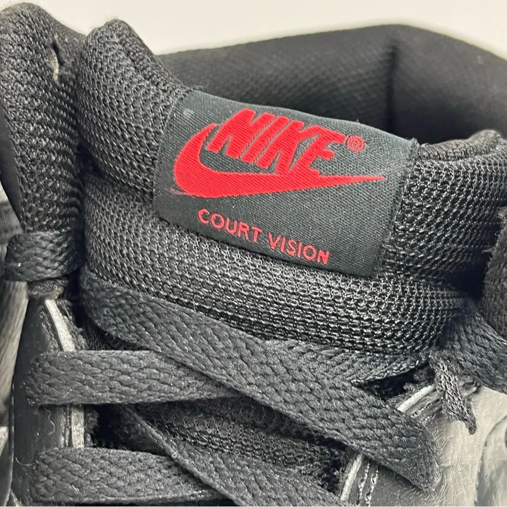 NIKE Court Vision Black Mid Rise Sneakers CD5466-005 Men’s 13 Gym Practice